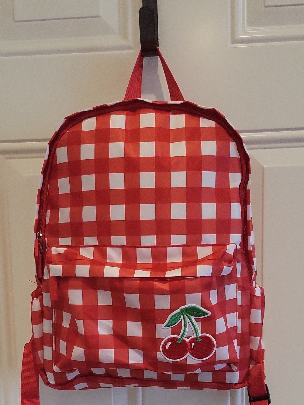 Red Gingham Cherry Backpack - NWOT
